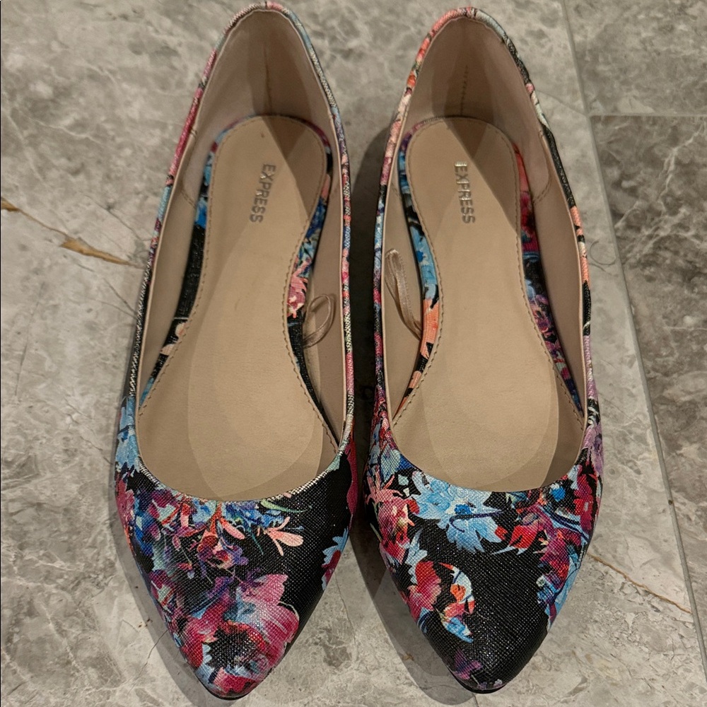 Brand new!! Express Floral Ballet Flats